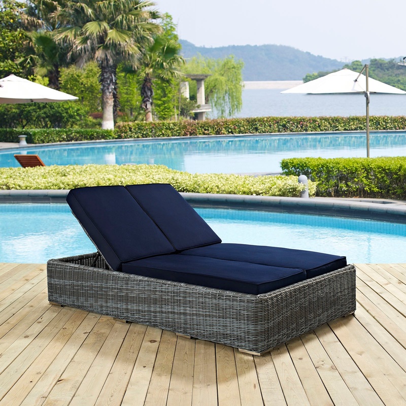 Summon Double Outdoor Patio Sunbrella Chaise By Modway - EEI-1994