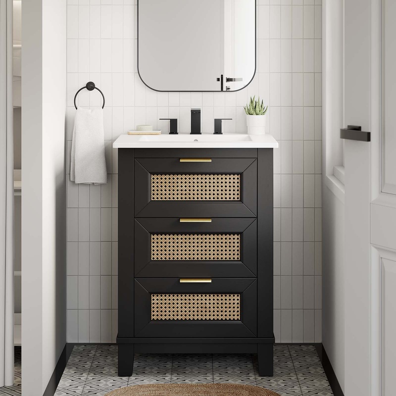 Dixie 24 Solid Wood Bathroom Vanity Cabinet (Sink Basin Not Included) By Modway - EEI-6625