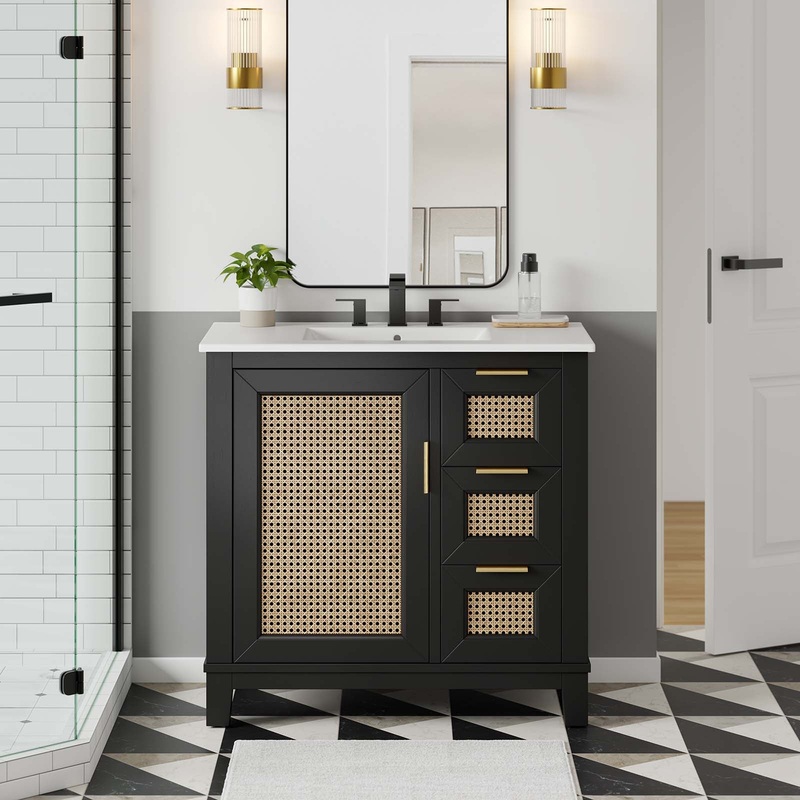 Dixie 36 Solid Wood Bathroom Vanity Cabinet (Sink Basin Not Included) By Modway - EEI-6626
