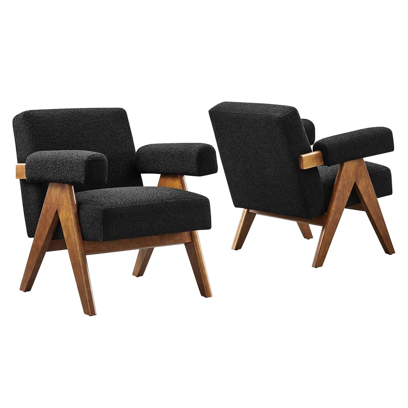 Lyra Boucle Fabric Armchair - Set of 2 By Modway - EEI-6703