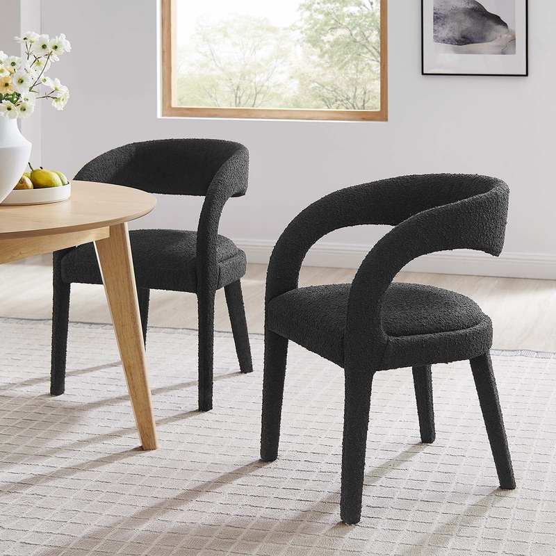 Pinnacle Boucle Upholstered Dining Chair Set of Two By Modway - EEI-6562