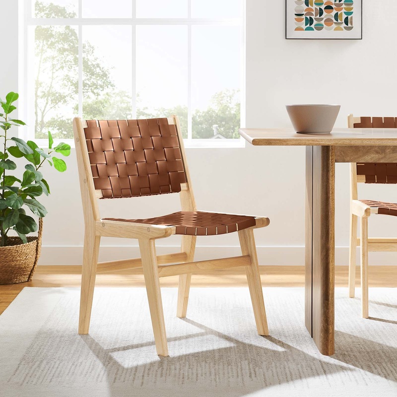 Saoirse Faux Leather Wood Dining Side Chair - Set of 2 By Modway - EEI-6544