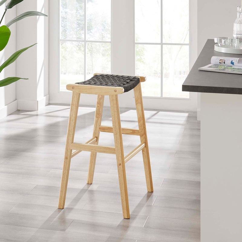 Saoirse Woven Rope Wood Bar Stool - Set of 2 By Modway - EEI-6550