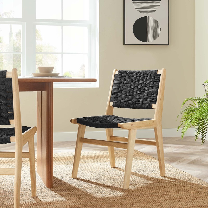 Saoirse Woven Rope Wood Dining Side Chair By Modway - EEI-6545