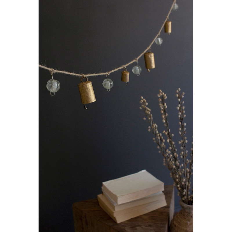 Bells And Glass Beads Garland Set of 4 By Kalalou