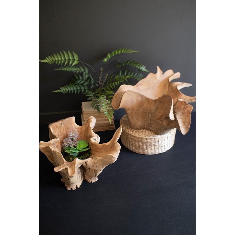 Blooming Teak Root Bowl By Kalalou