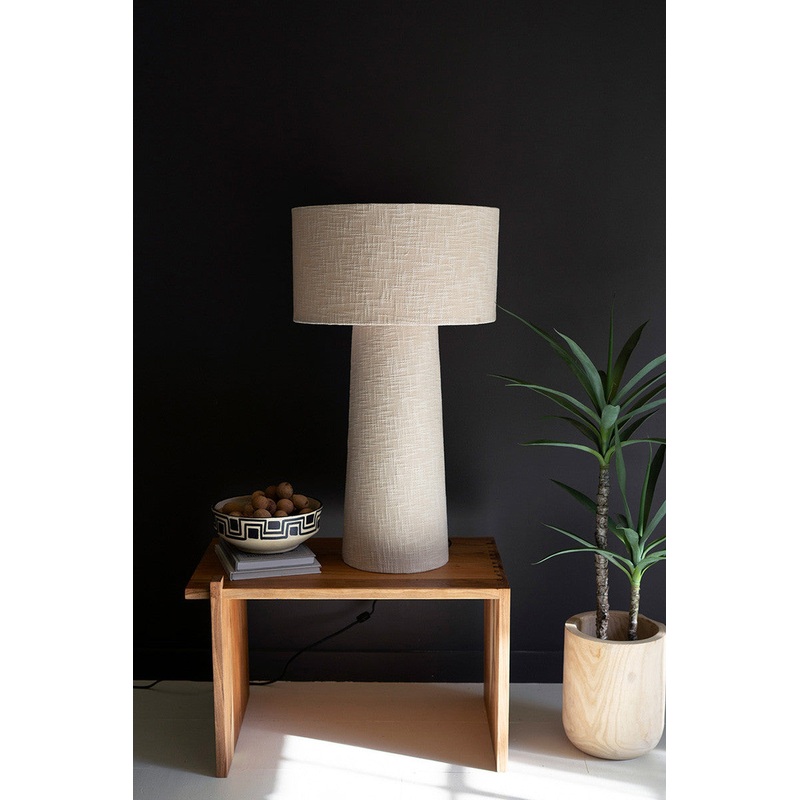 Boucle Fabric Table Lamp With Shade By Kalalou