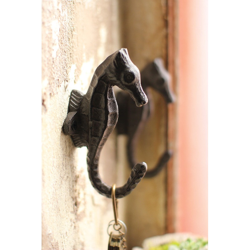 Cast Iron Sea Horse Hook (Min 4) By Kalalou