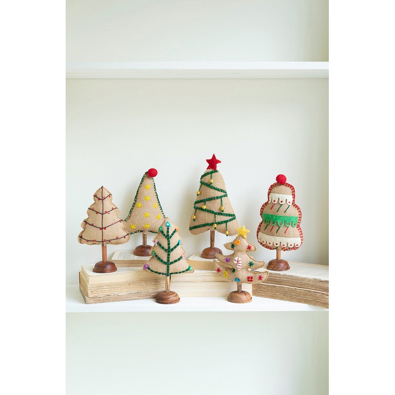 Felt Christmas Trees Set Of 6 By Kalalou