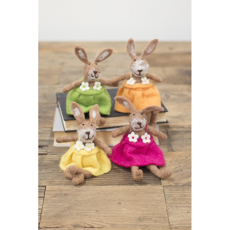 Felt Rabbits-One Each Color (Min 2) Set Of 4 By Kalalou