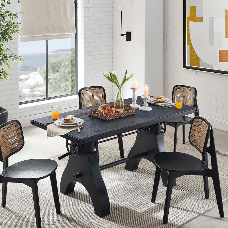 Genuine 60" Crank Adjustable Height Dining Table and Computer Desk By Modway - EEI-6148