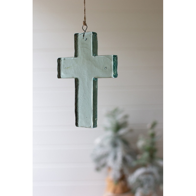 Glass Cross Suncatcher Set Of 4 By Kalalou