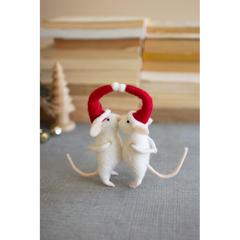 Kissing Felt Christmas Mice (Min 2) By Kalalou