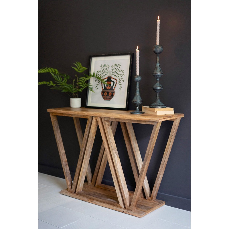 Mango Wood Triangle Console By Kalalou