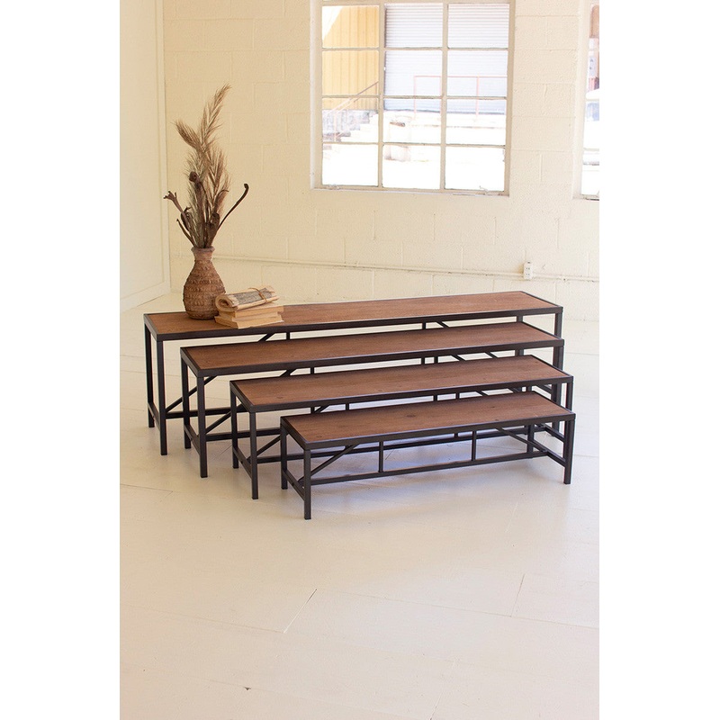 Metal And Wood Display Risers Set Of 4 By Kalalou