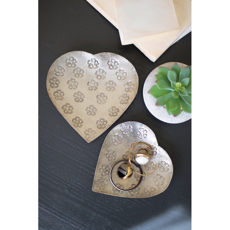 Metal Heart Bowls Set Of 2 By Kalalou