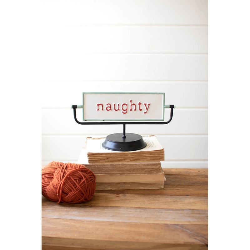 Naughty/Nice Flip Sign (Min 2) By Kalalou