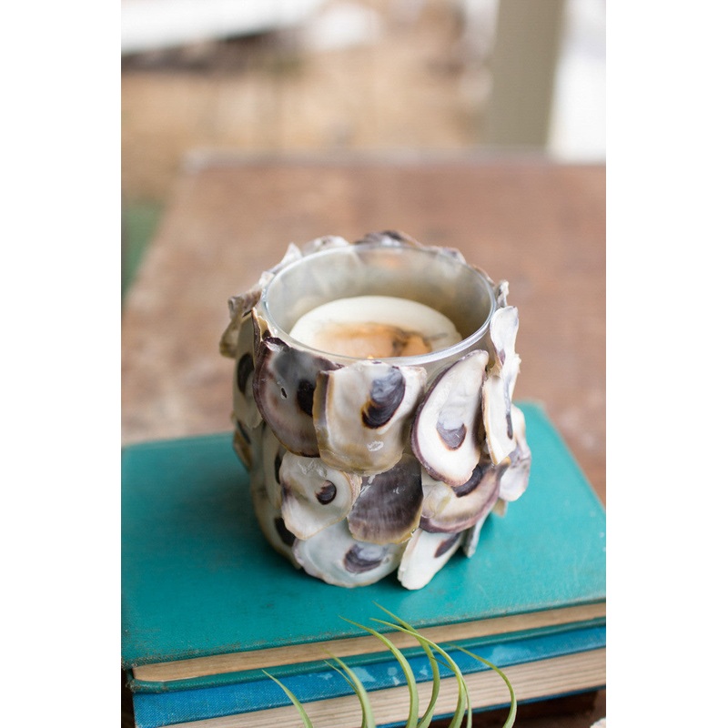 Oyster Shell Round Candle Holder Set Of 4 By Kalalou