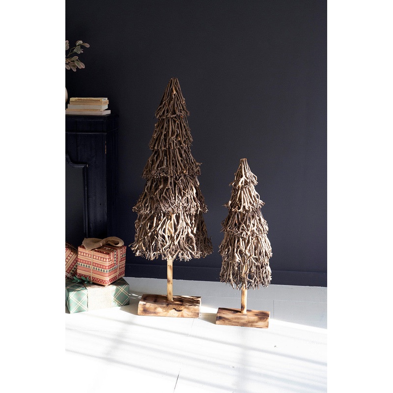 Paulownia Branch Christmas Trees Set Of 2 By Kalalou