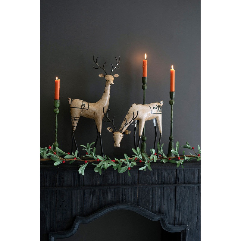 Recycled Iron Reindeer - White Set Of 2 By Kalalou
