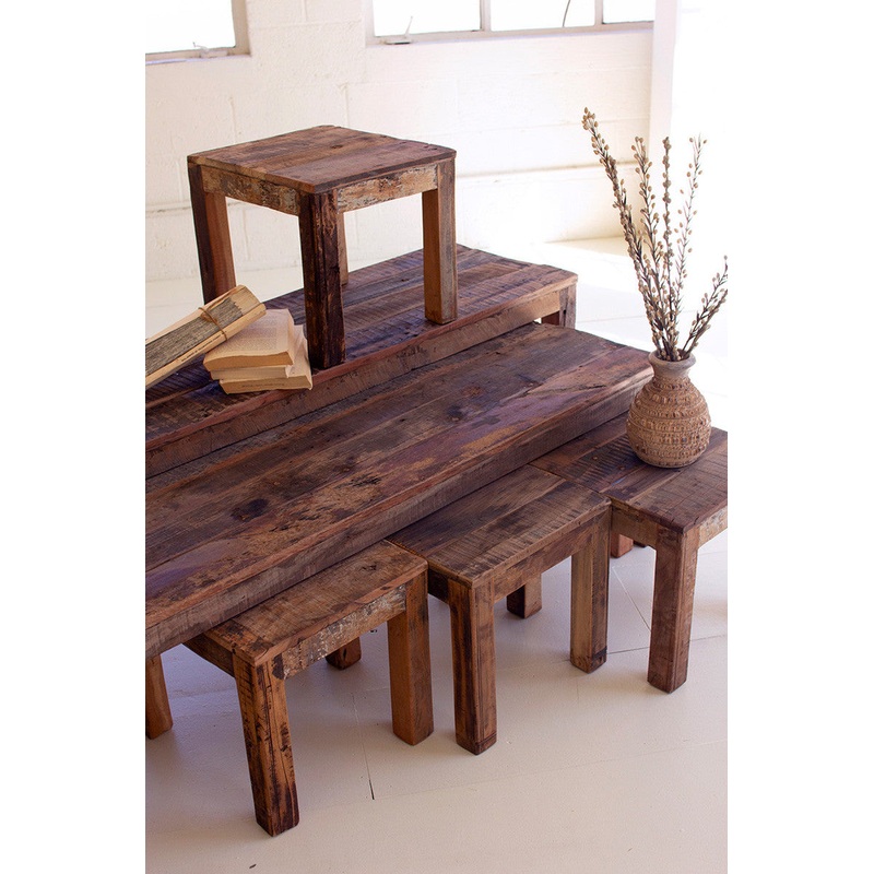 Recycled Wood Benches Set Of 6 By Kalalou