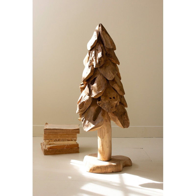 Rustic Teak Christmas Tree - Large By Kalalou