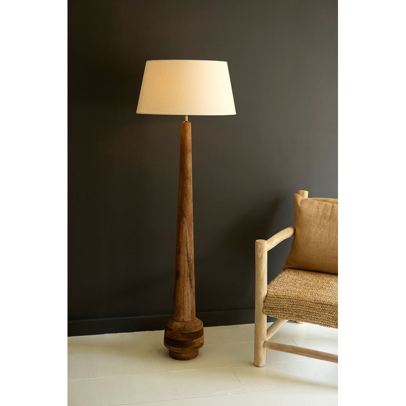 Tall Wooden Floor Lamp Base With Shade By Kalalou