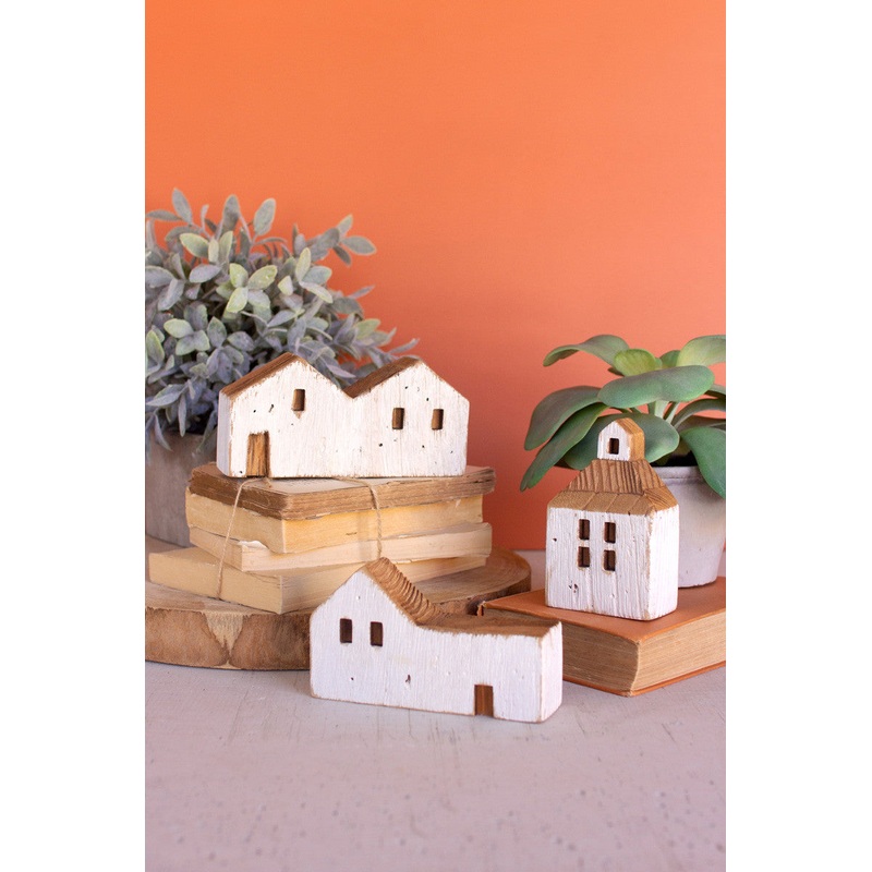 White Wooden Houses (Min 2) Set Of 3 By Kalalou