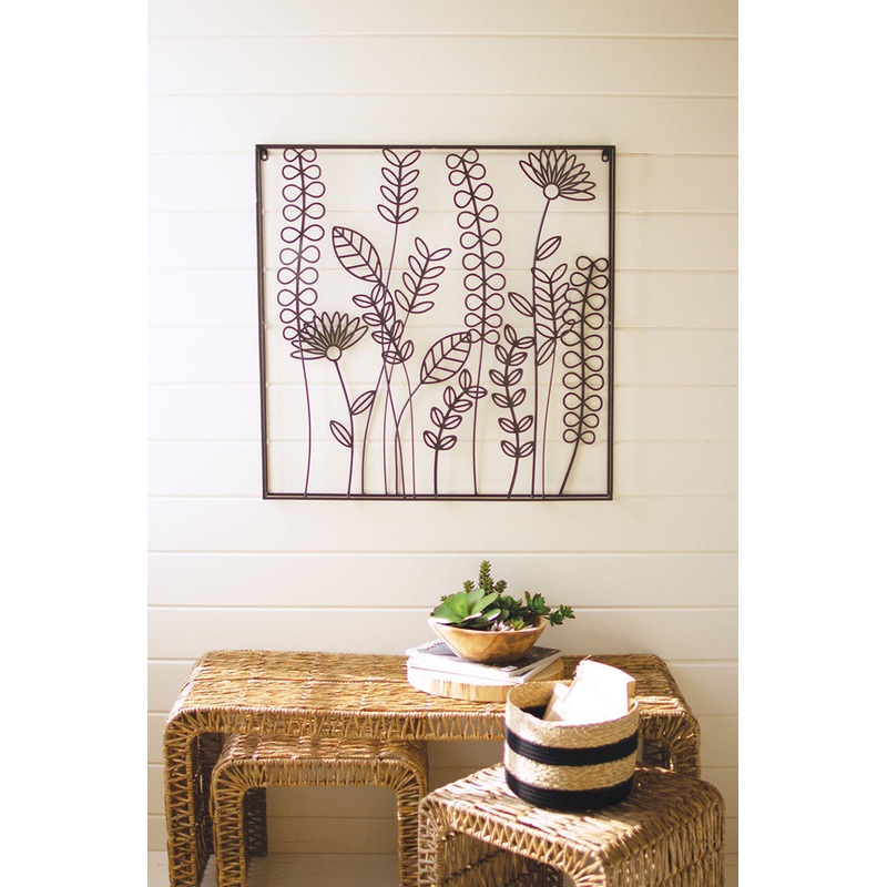 Wire Flowers And Ferns Wall Art By Kalalou