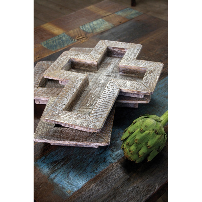 Wooden Cross Trays (Min 2) Set Of 2 By Kalalou