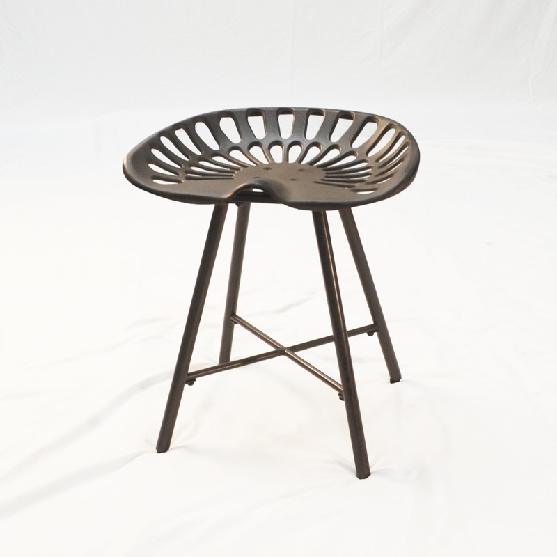 18" Copper Metal Backless Stool By Homeroots