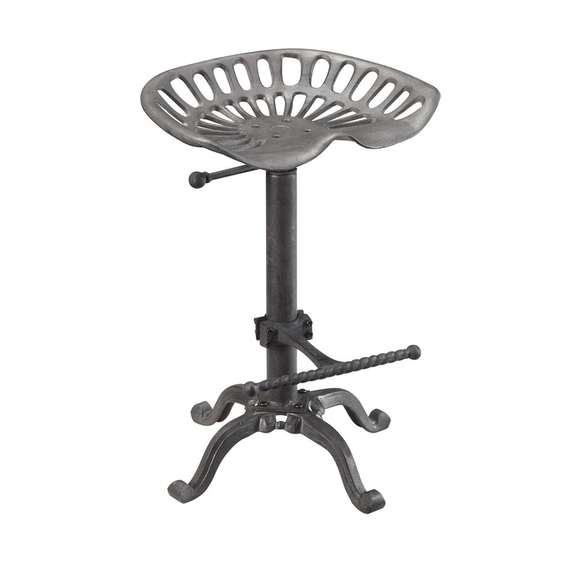 23" Gray Backless Adjustable Height Bar Chair With Footrest By Homeroots