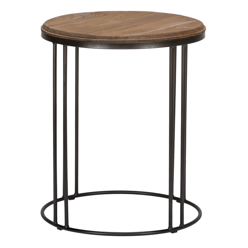 24" Black Solid Wood Round End Table By Homeroots
