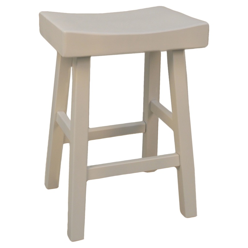 25" Antiqued White Backless Counter Height Bar Chair With Footrest By Homeroots