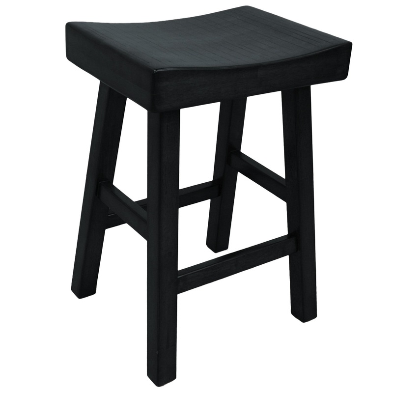25" Black Backless Counter Height Bar Chair With Footrest By Homeroots