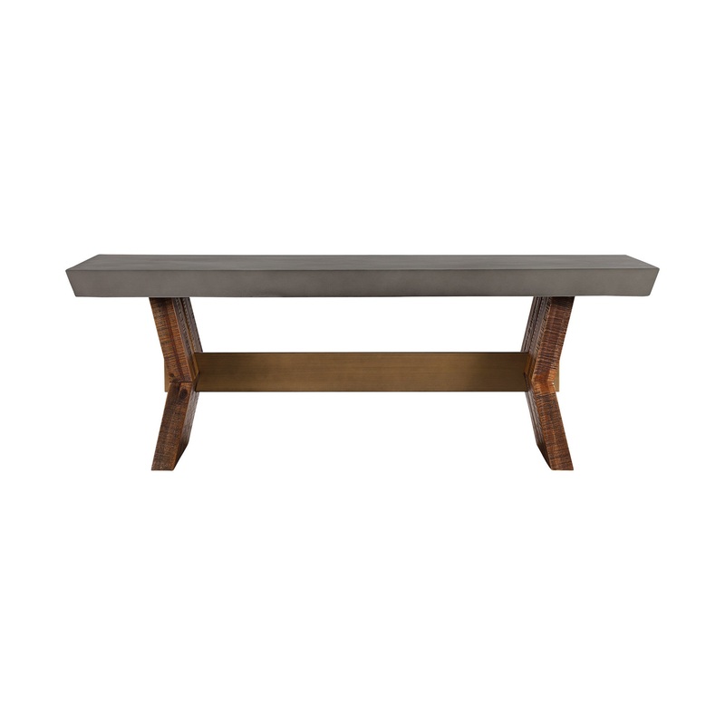 26" Grey And Brown Concrete Rectangular Coffee Table By Homeroots