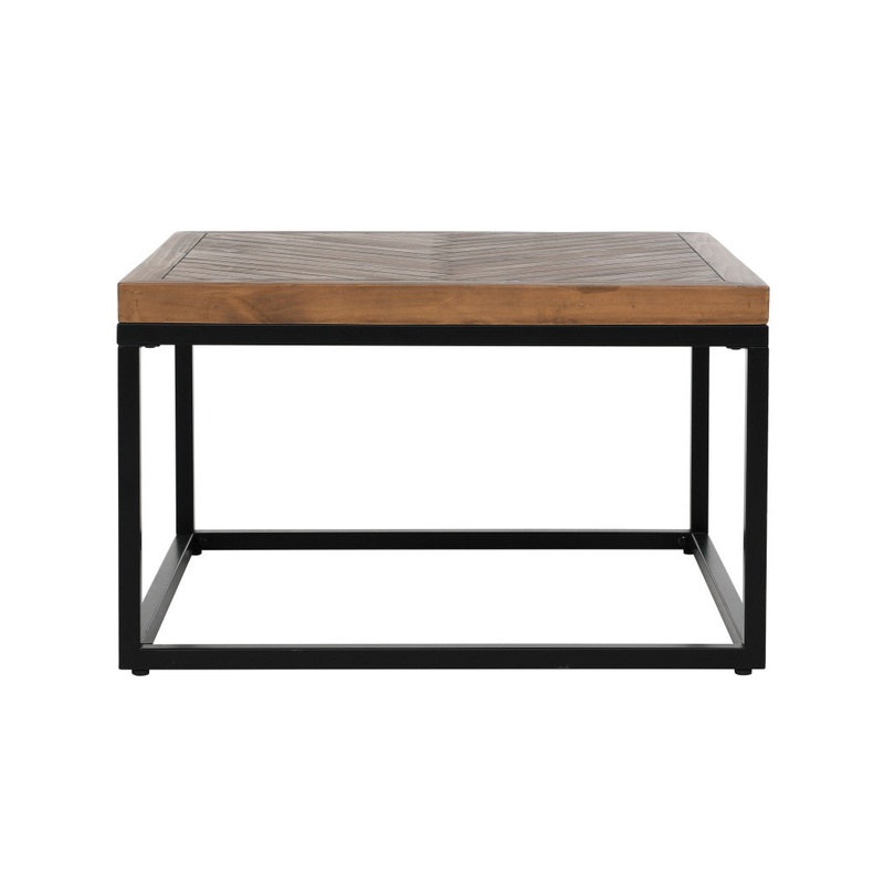 30" Black And Brown Solid Wood Square Distressed Coffee Table By Homeroots