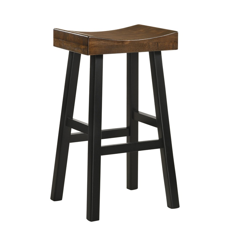 30" Brown And Black Backless Bar Height Bar Chair With Footrest By Homeroots