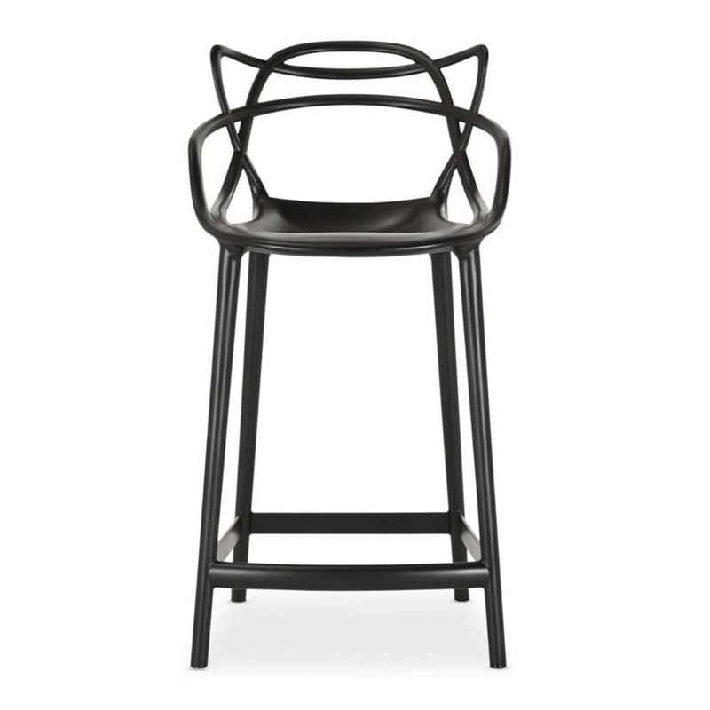 31" Black Bar Chair with Footrest By Homeroots