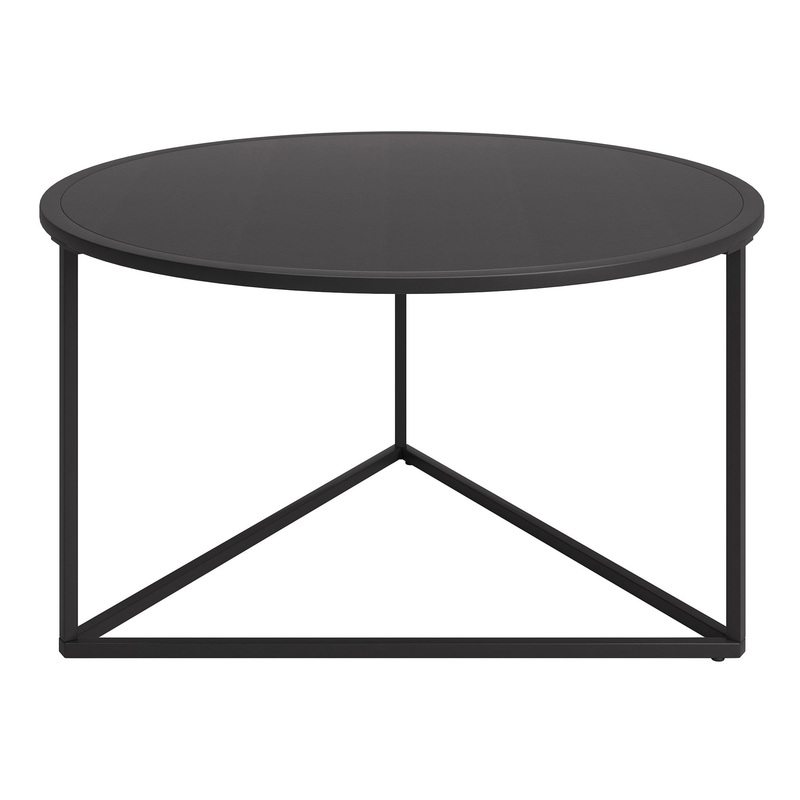 33" Black Steel Round Coffee Table By Homeroots