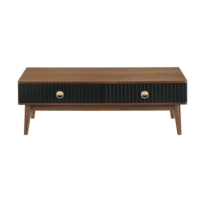 47" Brown Solid Wood Rectangular Coffee Table By Homeroots