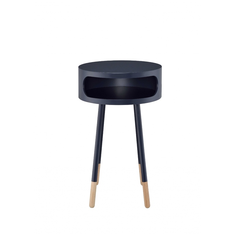 Bentwood Black Retro Round Wooden End Table By Homeroots