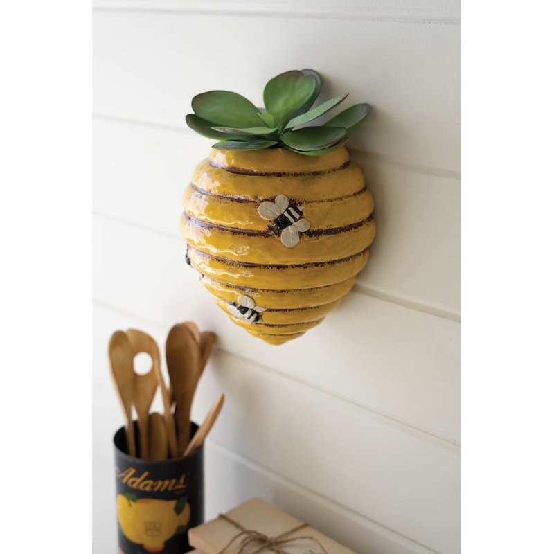 Ceramic Bee Hive Wall Planter (Min 2) By Kalalou