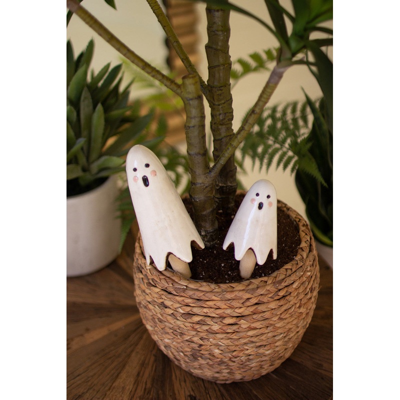 Ceramic Ghost Plant Sticks (Min 2) Set Of 2 By Kalalou