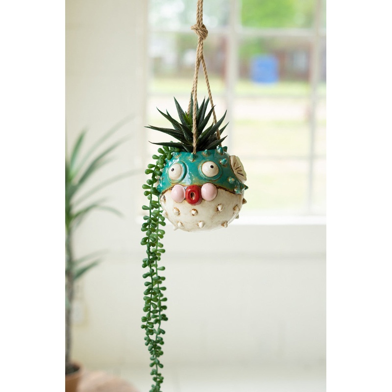 Ceramic Hanging Blowfish Planter (Min 2) By Kalalou