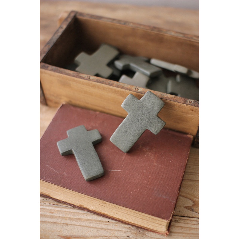 Hand-Carved Stone Crosses - Gray (Min 2) By Kalalou