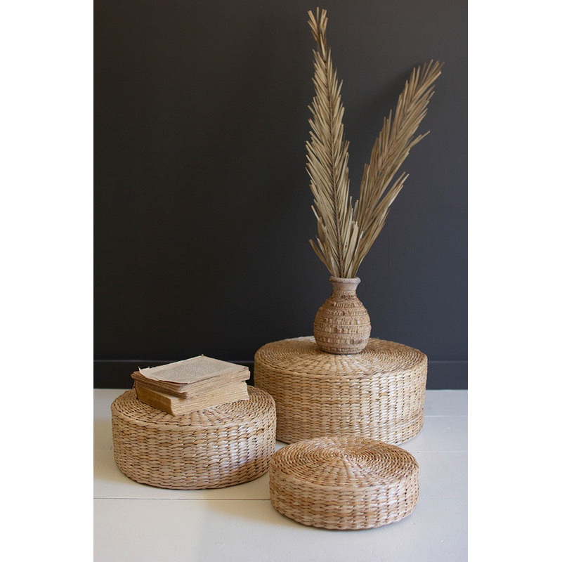 Round Sea Grass Risers Set Of 3 By Kalalou