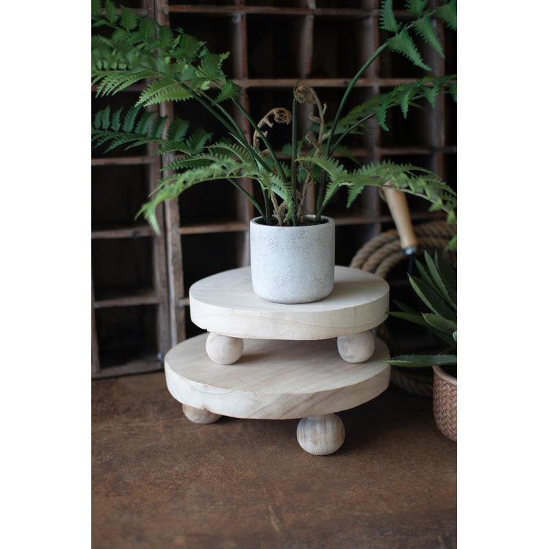Round Wooden Risers With Ball Feet (Min 2) Set Of 2 By Kalalou