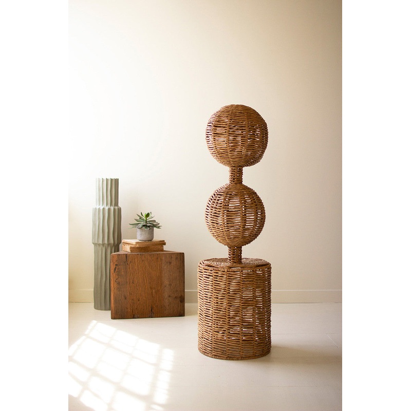 Woven Double Seagrass Topiary By Kalalou