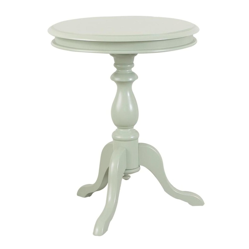 25" Antique Ivory Manufactured Wood Round End Table By Homeroots